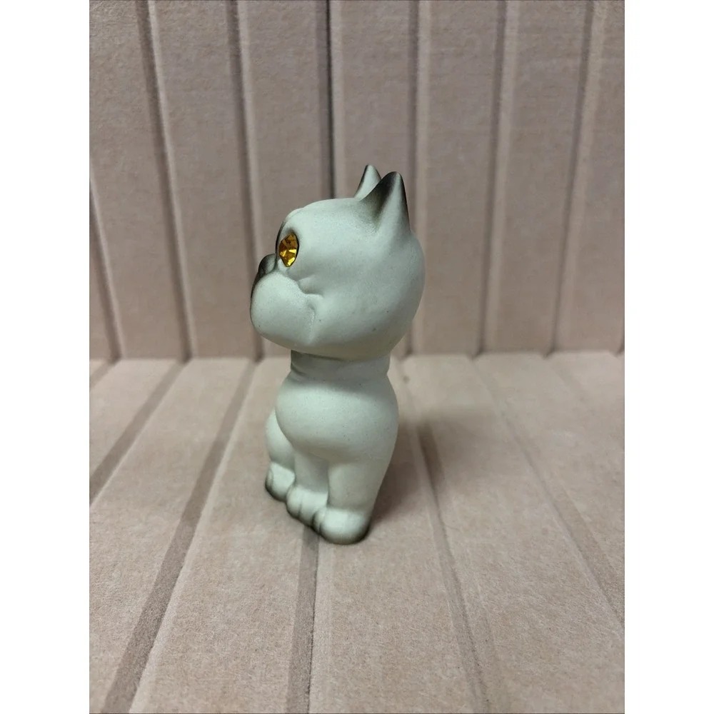 Vintage Rosedale Bulldog Dog Figurine Ceramic Jewel Sparkle Eyes (c4)